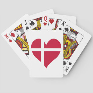 Danmark flaggahjärta casinokort