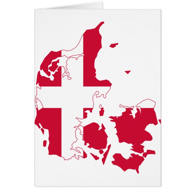 Danmark flaggakarta DK Hälsningskort (Framsidan)