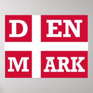 Danmark flaggatext poster