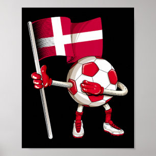 Danmark Fotbollströja Danska Flaggan Fotboll Dab R Poster