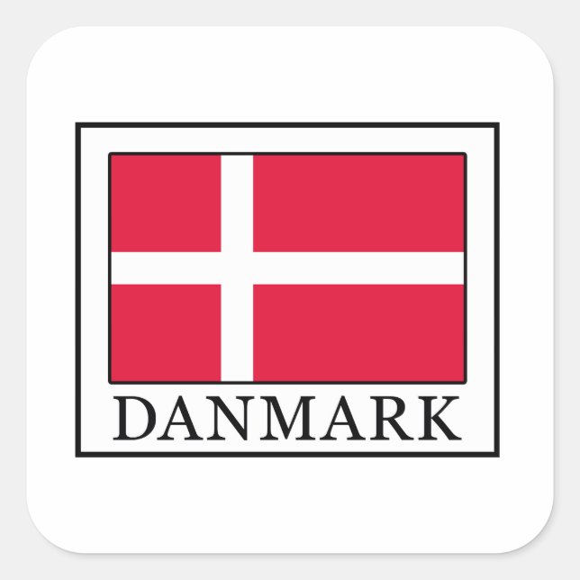 Danmark Fyrkantigt Klistermärke (Framsida)