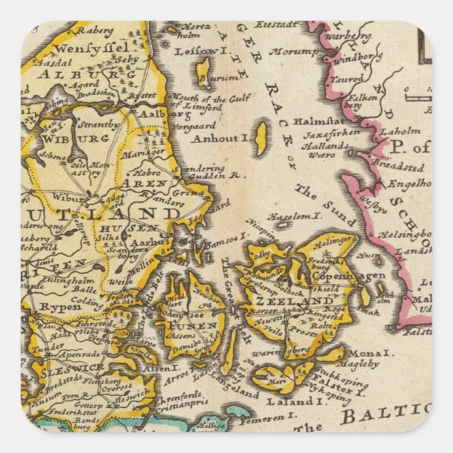 Danmark Fyrkantigt Klistermärke (Framsida)