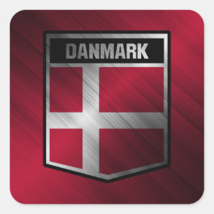 Danmark Fyrkantigt Klistermärke
