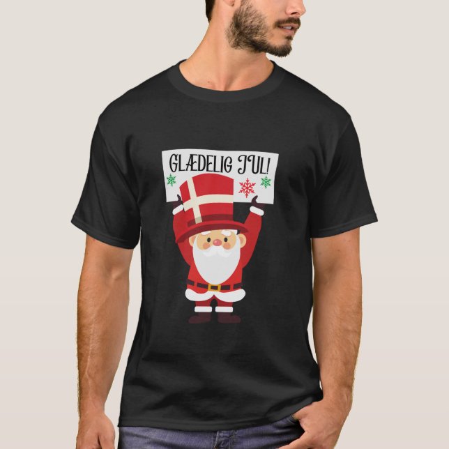 Danmark Gl delig Jul Danish God jul Gl del T Shirt (Framsida)