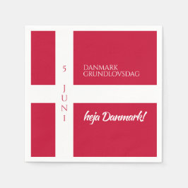 Danmark Grundlovsdag Dansk nationaldag Flagga Pappersservett