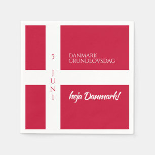 Danmark Grundlovsdag Dansk nationaldag Flagga Pappersservett