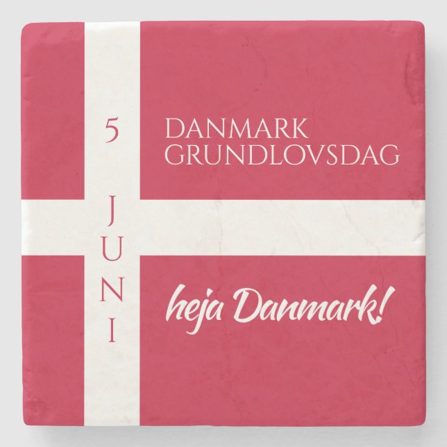 Danmark Grundlovsdag Dansk nationaldag Flagga Stenunderlägg (Framsidan)