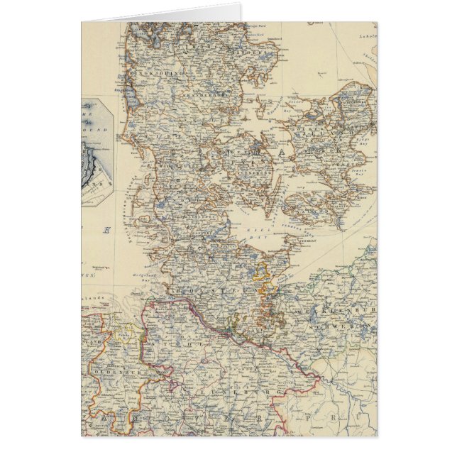 Danmark, Hannover, Brunswick, Mecklenburg Hälsningskort (Framsidan)