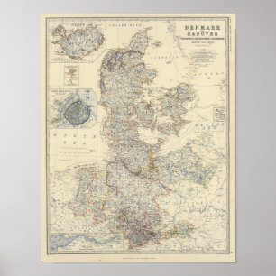 Danmark Hanover, Brunswick, Mecklenburg Poster