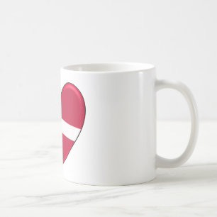 Danmark hjärtaflagga kaffemugg