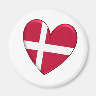 Danmark hjärtaflagga magnet