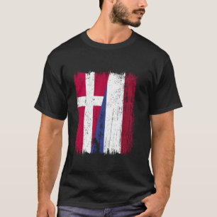 Danmark Holland halv flag danska holländska arv T Shirt