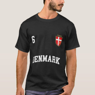 Danmark Hoodie nr 6 Dansk Flagga Danmar T Shirt