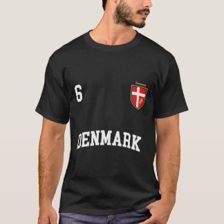 Danmark Hoodie nr 6 Dansk Flagga Danmar T Shirt