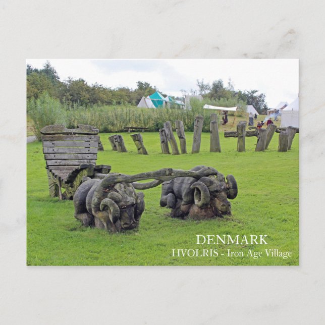 Danmark, Hvolris järnålderns by Vykort (Framsida)