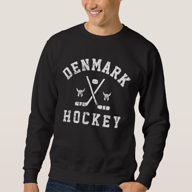 Danmark Ice Hockey Lång Ärmad Tröja (Framsida)