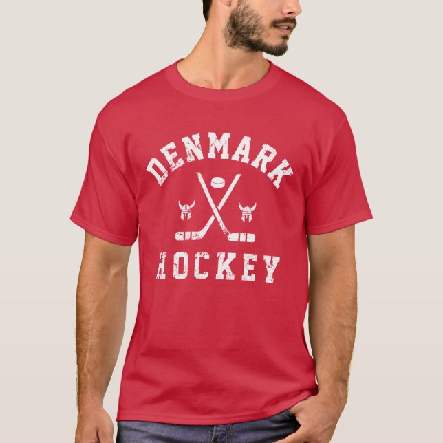 Danmark Ice Hockey  T Shirt (Framsida)