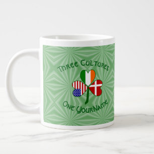 Danmark Irland USA Shamrock Flag Personlig Jumbo Mugg