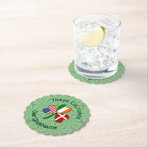 Danmark Irland USA Shamrock Flag Personlig Underlägg Papper