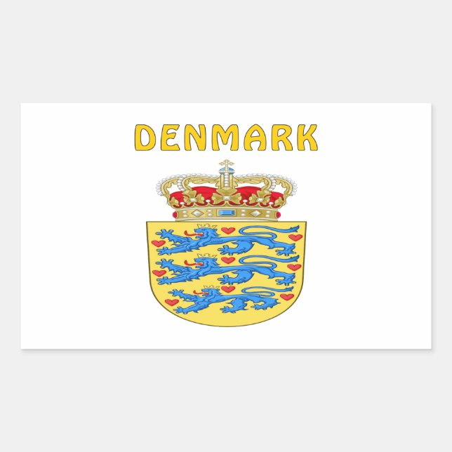 DANMARK Jackar Arm Rektangulärt Klistermärke (Framsida)