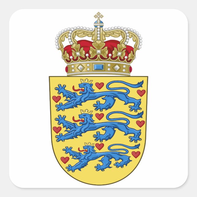 Danmark Jackar av Arm Fyrkantigt Klistermärke (Framsida)