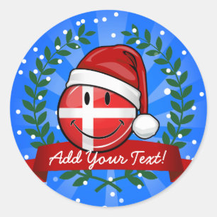 Danmark Jul Runt Klistermärke