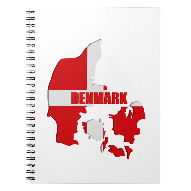 Danmark karta anteckningsbok med spiral (Framsidan)