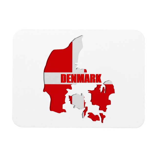 Danmark karta magnet (Horisontell)