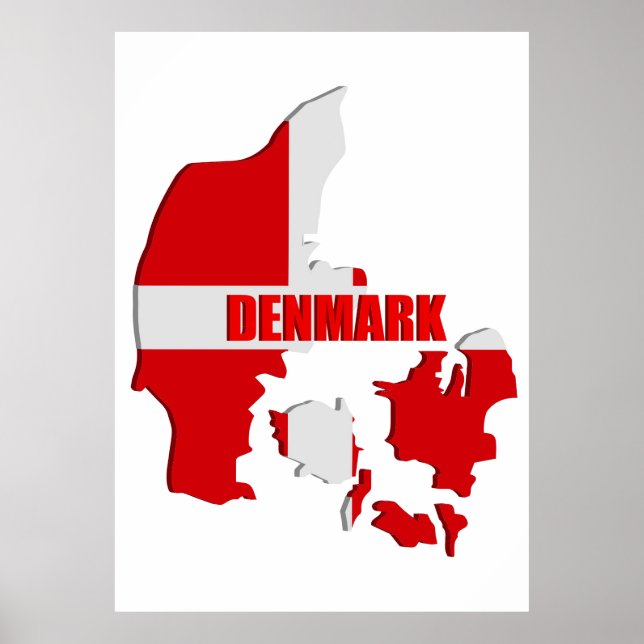 Danmark karta poster (Framsidan)