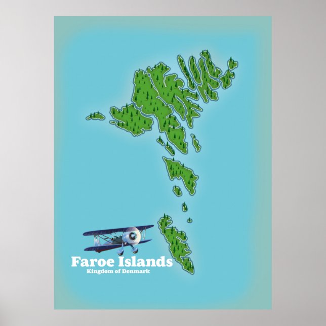 Danmark karta poster (Framsidan)
