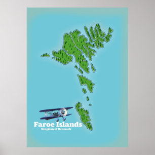 Danmark karta poster