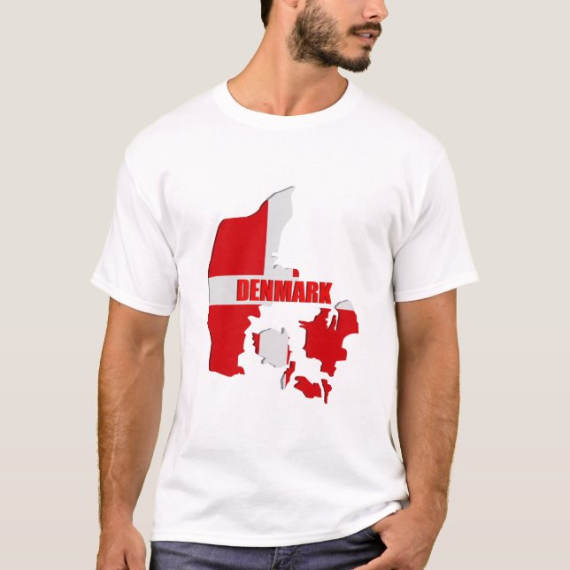 Danmark karta t shirt (Framsida)