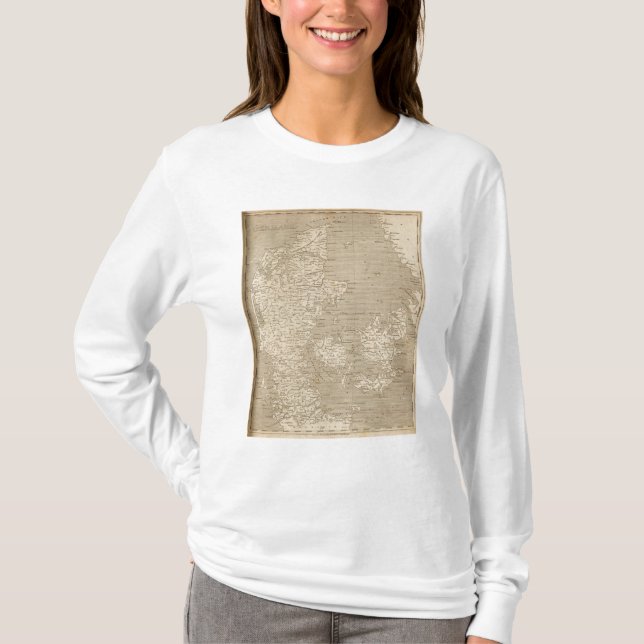 Danmark karta vid Arrowsmith T-shirt (Framsida)