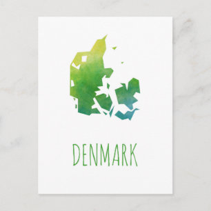 Danmark Karta Vykort