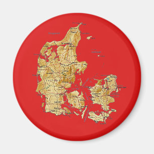 Danmark kartamagnet magnet
