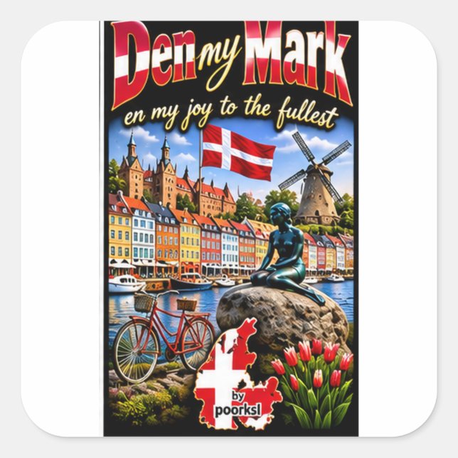 Danmark klistermärke (Framsida)