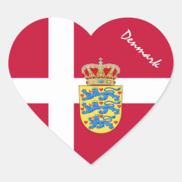 Danmark Klistermärke, Hjärta, Patriotisk Danska Fl Hjärtformat Klistermärke