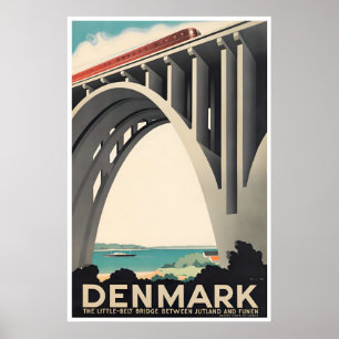 Danmark Konst Jylland Tryck Funen Resa Affisch