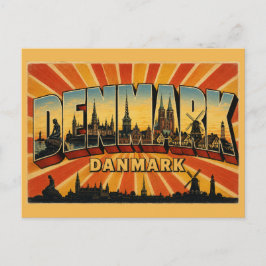 Danmark Land Antik Slott Väderkvarn Vykort