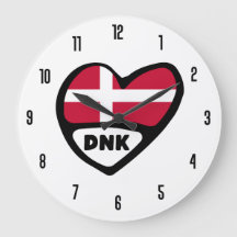 Danmark Land Code DNK Flagga Heart