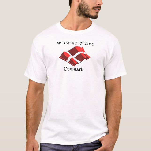 Danmark Land Flagga T-Shirt (Framsida)