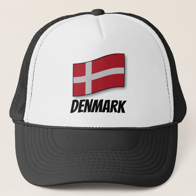 Danmark, märkt flagga, keps (Framsida)
