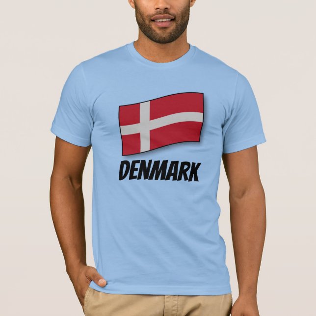 Danmark, märkt flagga, t shirt (Framsida)