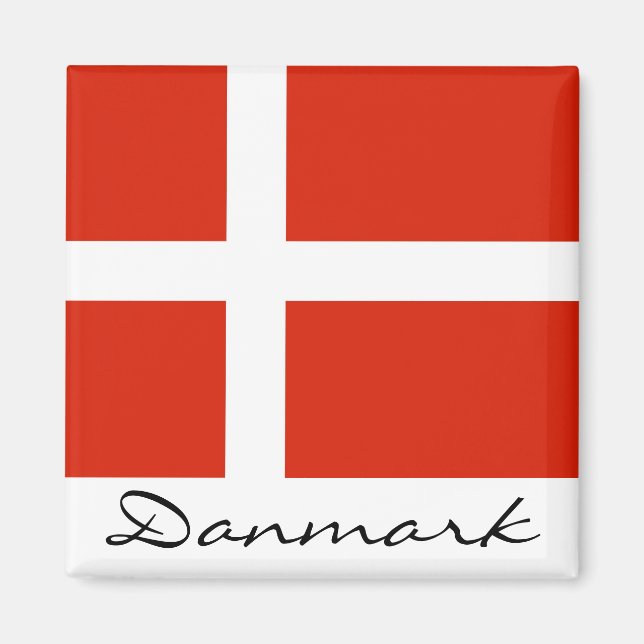 Danmark med Dannebrog Magnet (Framsidan)