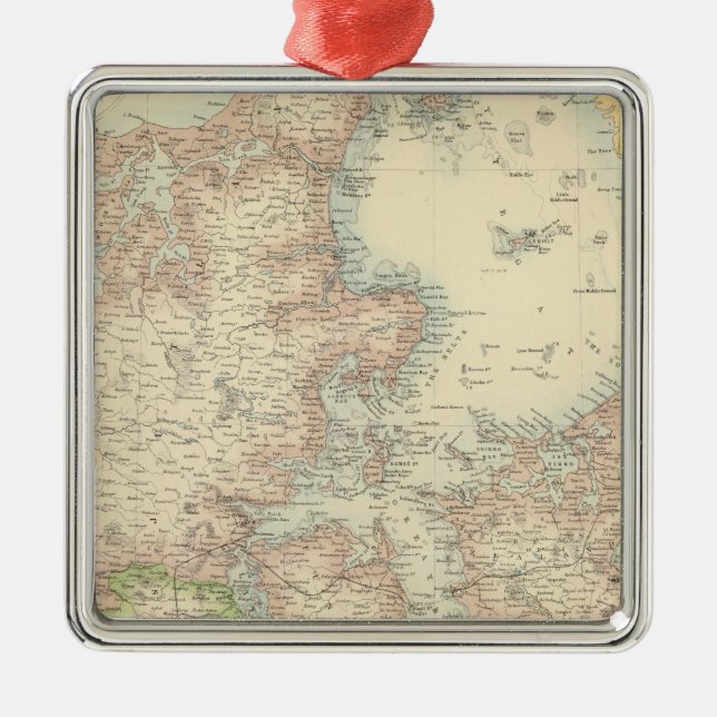 Danmark med Schleswig och Holstein Julgransprydnad Metall (Framsidan)