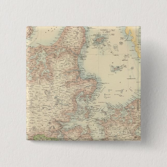 Danmark med Schleswig och Holstein Knapp (Framsida)