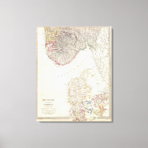 Danmark, Norge Canvastryck