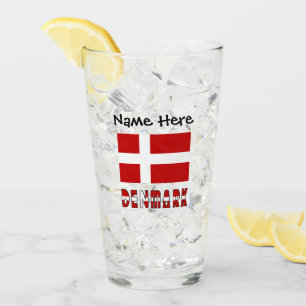 Danmark och dansk flagg Anpassade Glaskopp