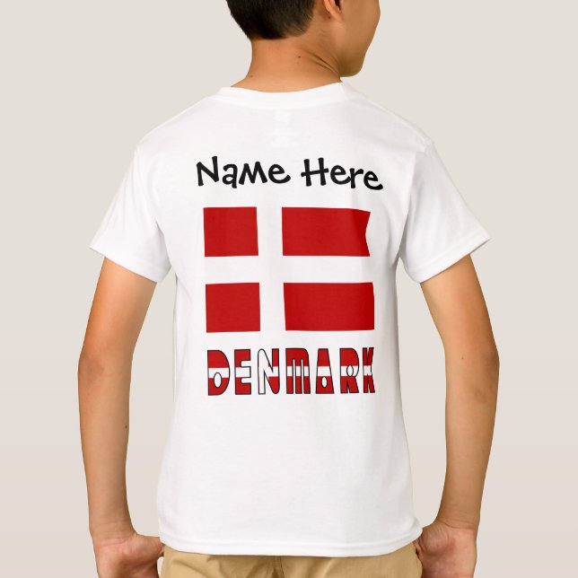 Danmark och dansk flagg personalized  t shirt (Baksida)