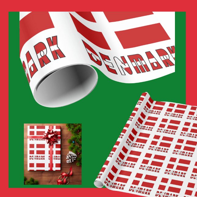Danmark och danska Flagga Presentpapper (Skapare uppladdad)